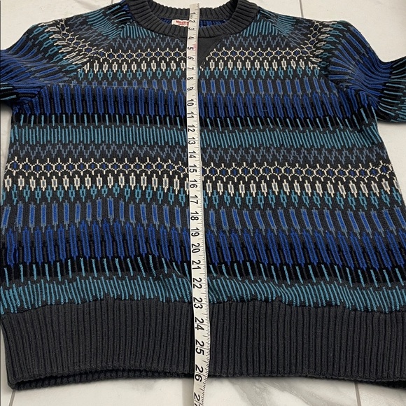 Mossimo Supply Co. Men’s Crewneck Sweater Fair Isle Multi Blue Pattern Sz S - Picture 11 of 14